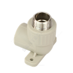 Угольник PP-R комбинированный серый Дн 20х3/4" НР с креплением VALFEX 10121120Г