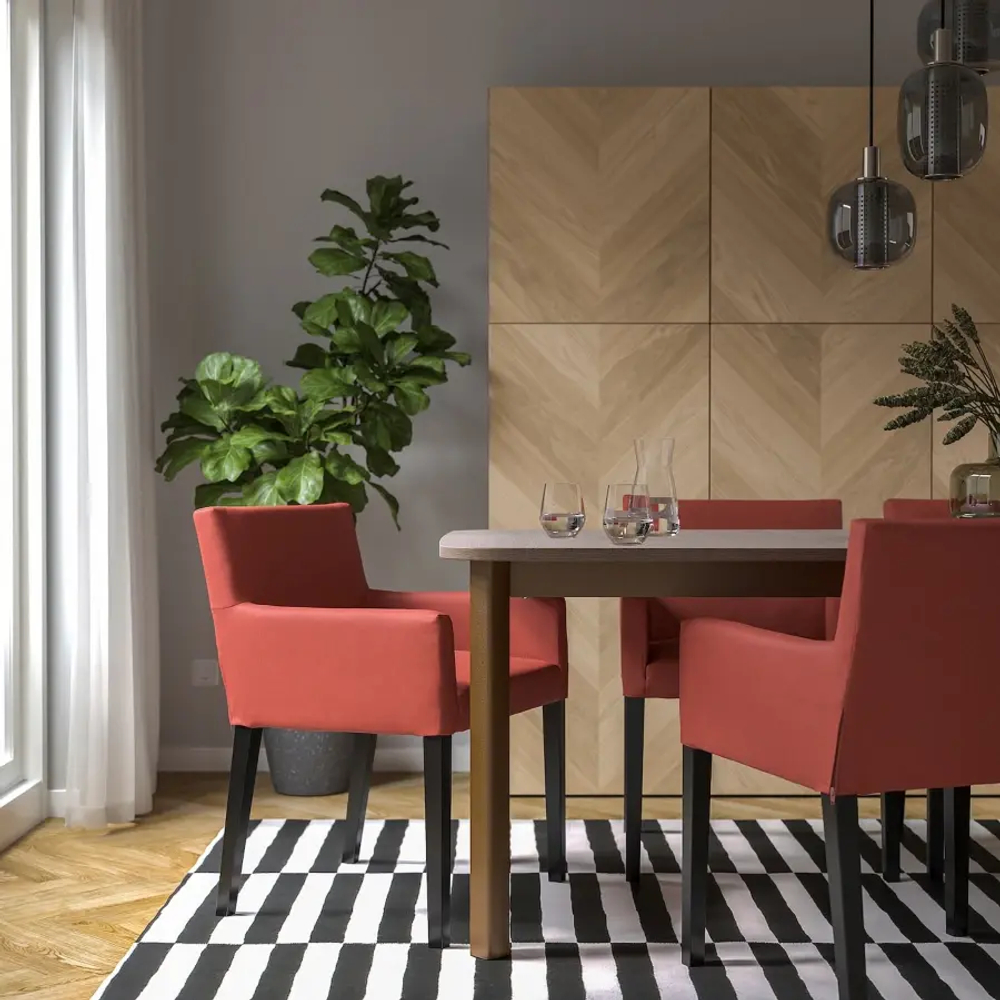 Стул с подлокотниками -  MÅRENÄS /MARENAS /IKEA/МАРЕНЭС ИКЕА, 81х59х56 см, красный/черный