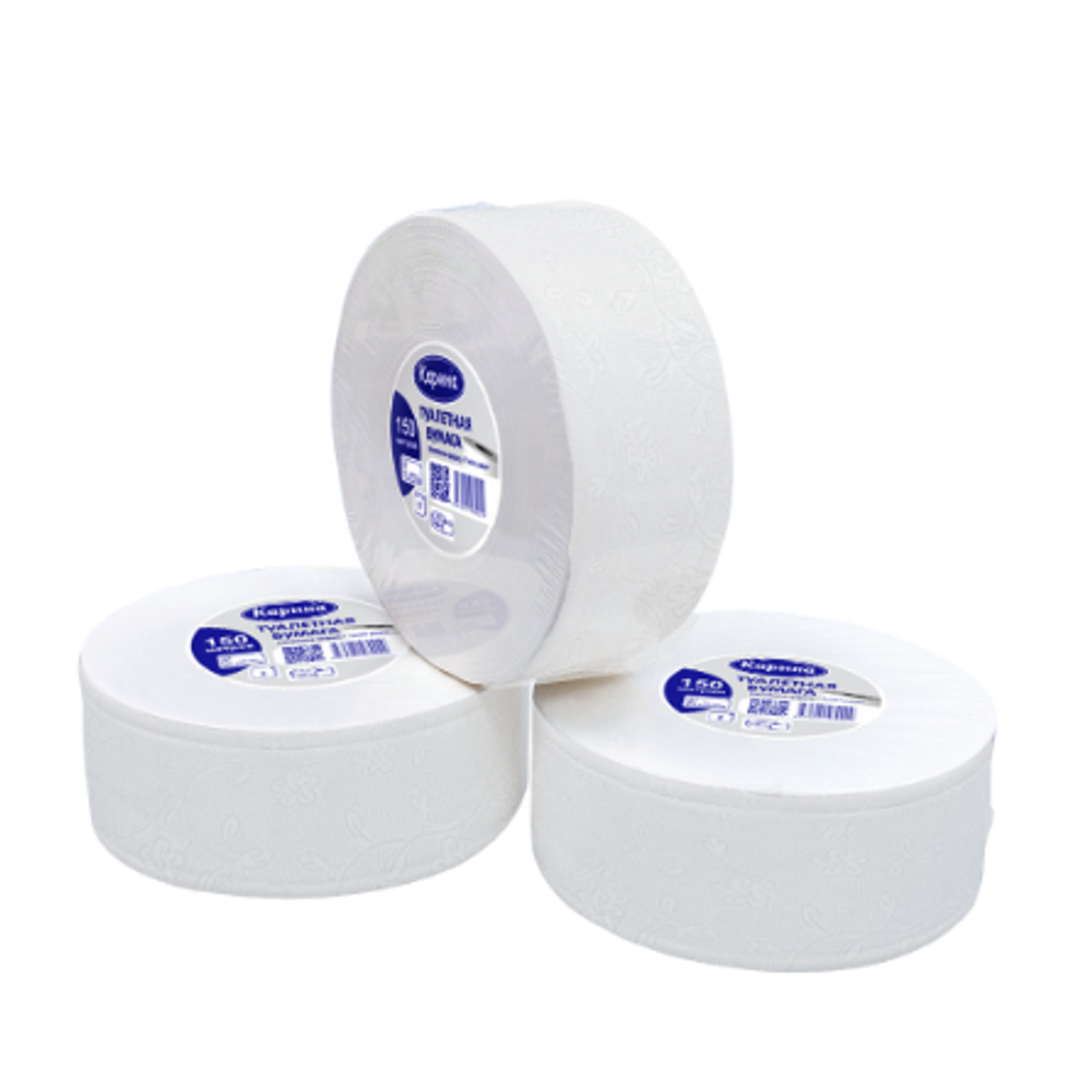 Туалетная бумага Карина 150м (джамбо) двухслойная