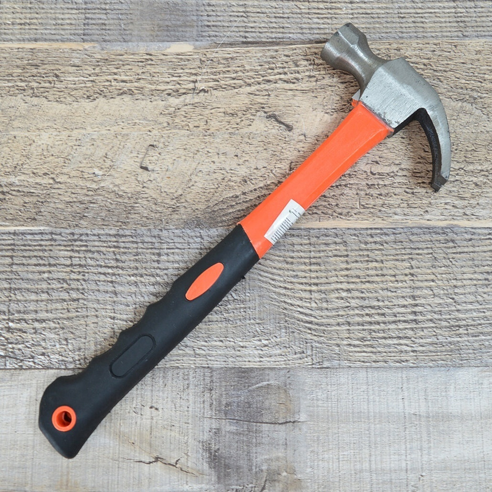 Молоток-гвоздодер 250г с пластиковой ручкой