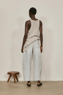 Massimo Dutti Джинсы прямого кроя с детальной отделкой на талии - Limited Edition, жемчужно-серый