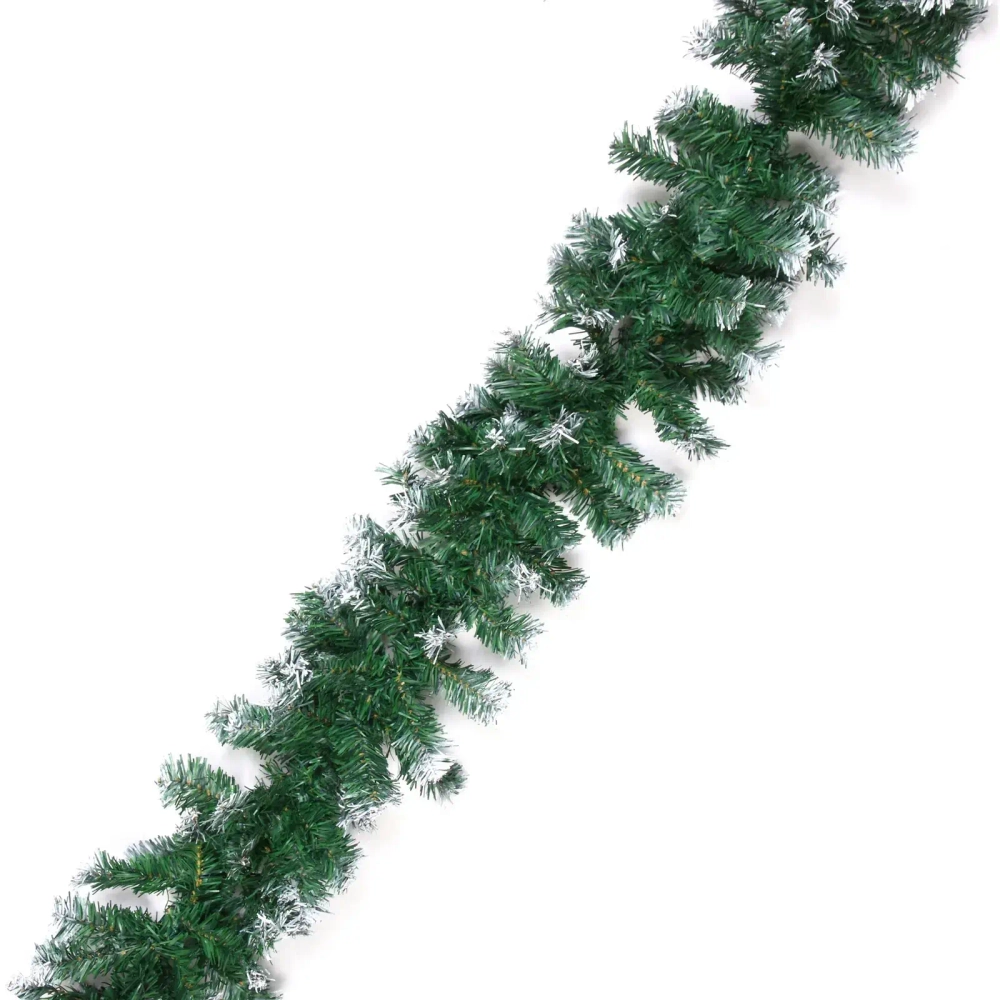 Гирлянда хвойная «Метель» 2,7 м d=25 см светодиодная, ПВХ, белое напыление, свечение-Теплый белый