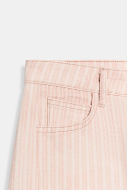 ZARA ДЖИНСЫ ZW ANKLE RELAXED ПРЯМОГО КРОЯ СО СРЕДНЕЙ ПОСАДКОЙ В ПОЛОСКУ, РОЗОВЫЙ