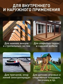 Антисептик для дерева декоративный невымываемый PROTECTANT VIGOR EXTREME Тёмно-коричневый 5л, концентрат 1:4