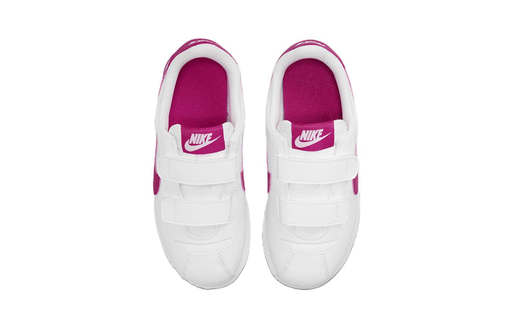 Middle-aged children's Nike Cortez Basic SL low-cut children's running shoes white red pink