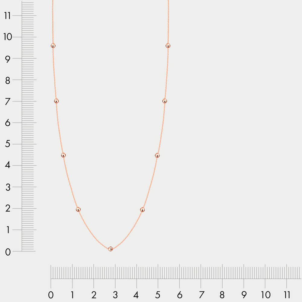 Колье женское из розового золота 585 пробы без вставок (арт. 6030408)