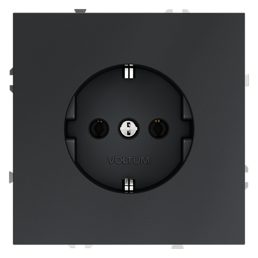 Розетка встраиваемая VOLTUM S70 VLS040107 с заземлением 16А графит