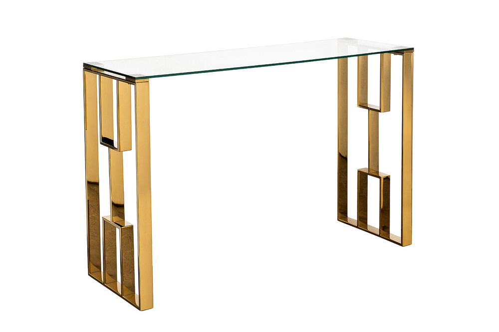Консоль Garda Decor прозрачное стекло, золото 120*40*78 см