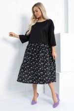 Платье бохо (черное/цветы) П12724-10 LT Collection