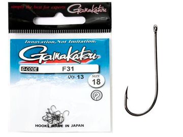 Крючки Gamakatsu F31 NEW LABEL HOOKS BLACK разм. 18 13шт.