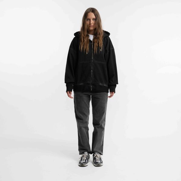 Худи Zip DDesigns in Garment Dyed Black - фото 6