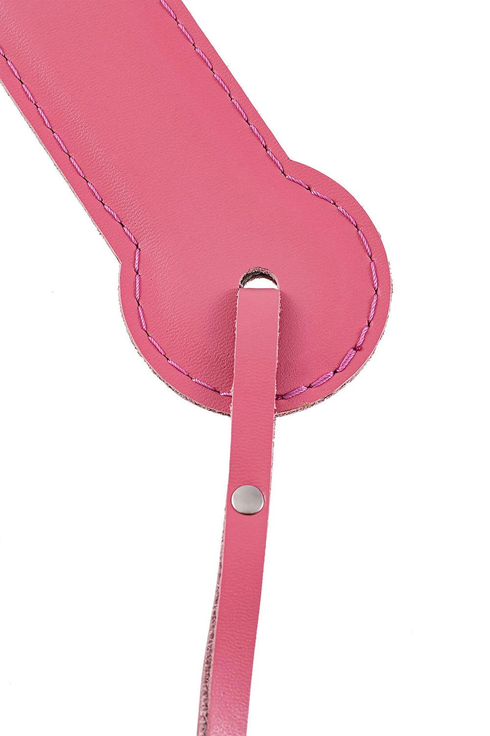 Розовый кожаный пэддл - 37 см. (Цвет: розовый)