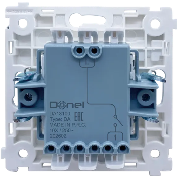 Donel R98 METAL механизм тумблерного выключателя В1 (простого), 10 A 250 В~, серия DA