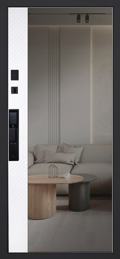 Стальная дверь "Форт" с зеркалом (биометрический замок).