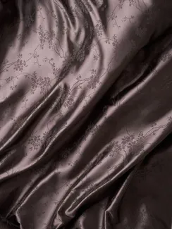 Ткань шелк Армани Жаккард, арт. 1870/2, дизайн "цветы на ветке", коричневый