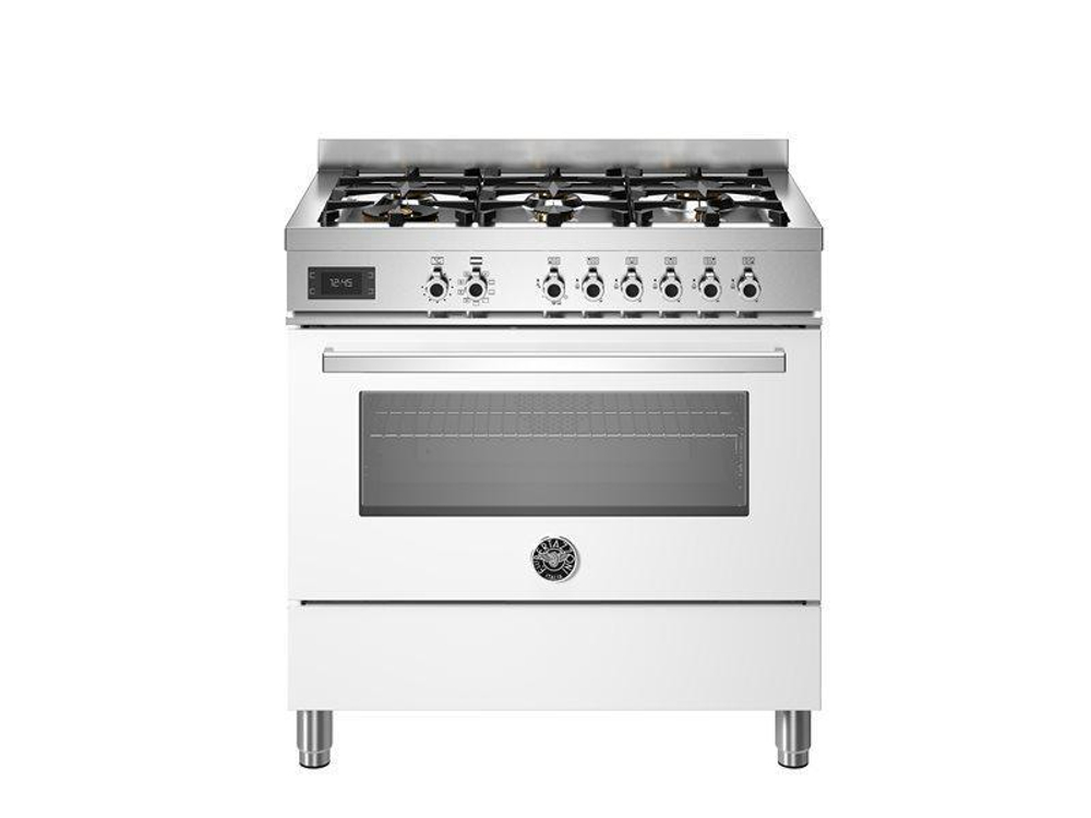 Варочный центр Bertazzoni, 5 индукционных зон, многофункциональный электрический шкаф, 90 см Белый глянец