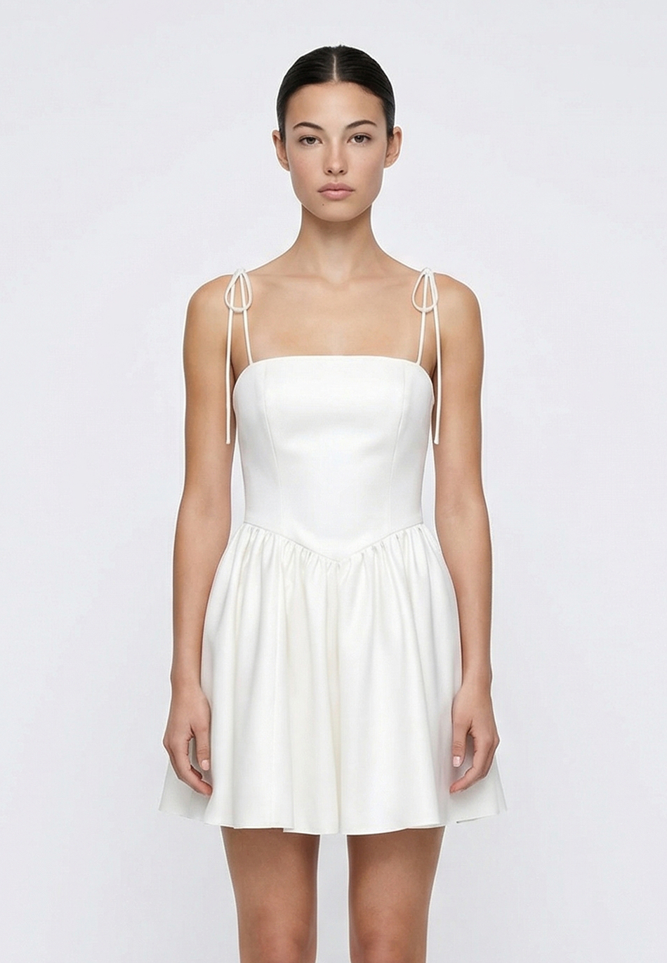 Платье мини с завязками-бантиками