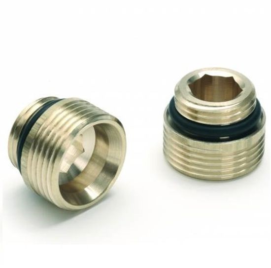 Комплект резьбозажимных ниппелей Rehau Rautitan 1/2"x3/4" евроконус с уплот. кольцом (12407111001)