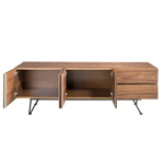 Тумба под телевизор 3260/MF2308 из ореха и черной стали