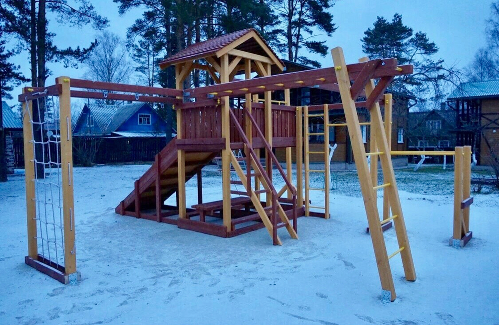 Деревянная детская площадка Савушка "4 сезона" - семейная