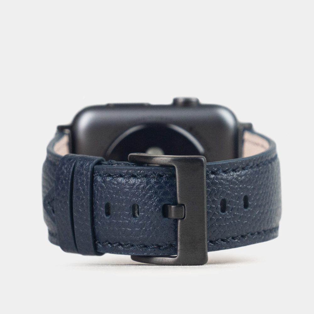 Ремешок для Apple Watch 44/45/46 mm из кожи сафьяно, синего цвета