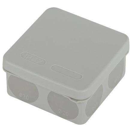 Распаячная коробка ЭРА KOR-80-80-40-8g-P-2MP двухкомпонентная HF стойкая к УФ 80х80х40мм серая прямой монтаж IP66