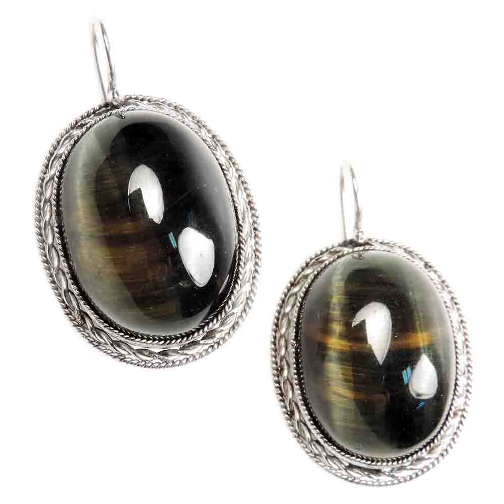 Серьги "Оливия" соколиный глаз