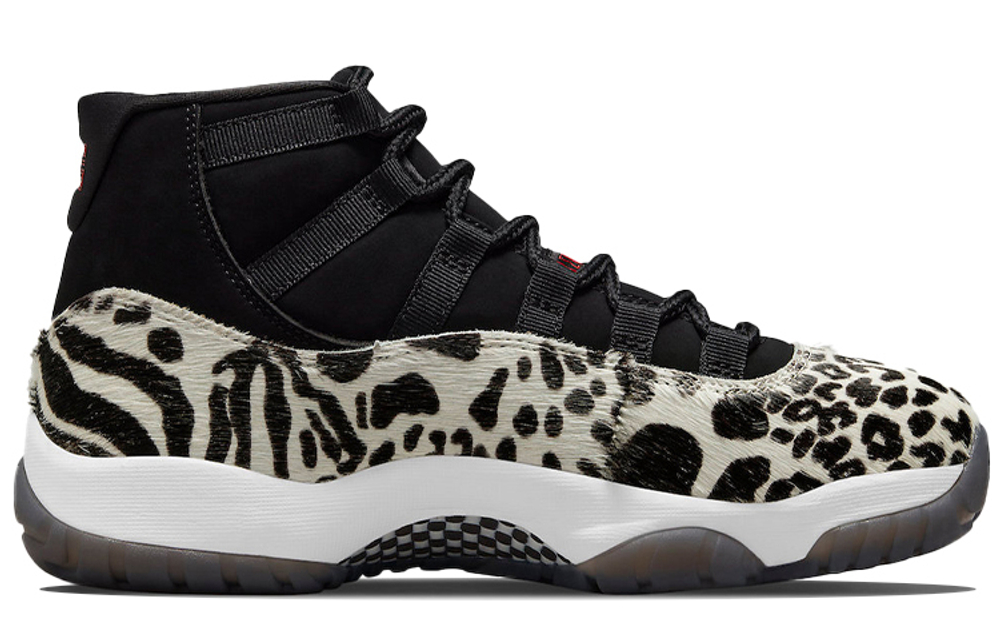 Jordan Air Jordan 11 retro "animal instinct" fur fabric animal pattern wear-resistant wrapping support mid-top retro basketball shoes women's black animal pattern