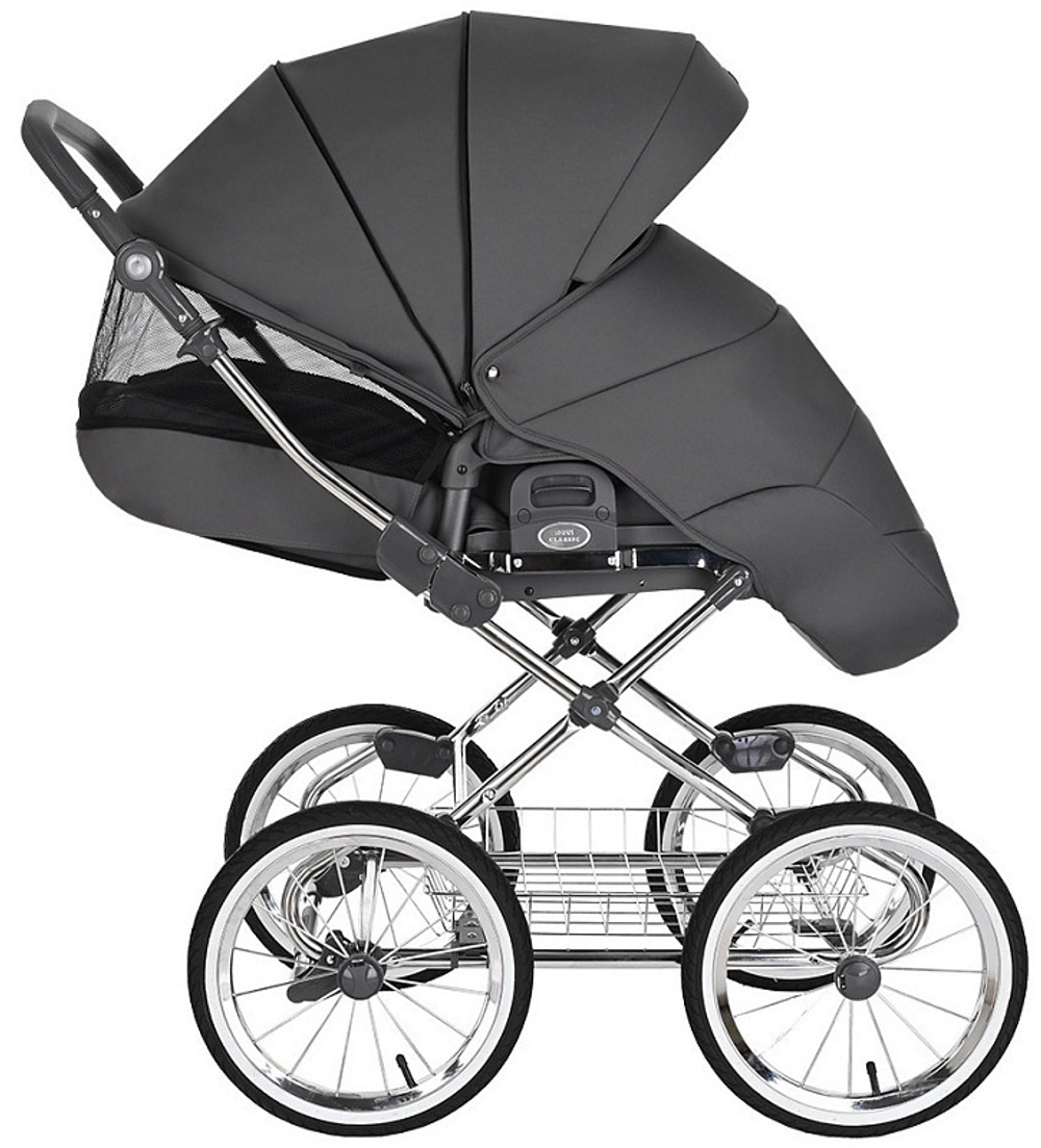 Детская коляска Roan Bass Next Classic d14 3 в 1 с автокреслом Avionaut Silver Black RCL253/1 Steel Grey