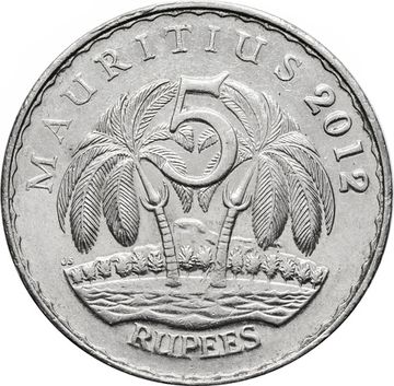 5 рупий 2012 Маврикий