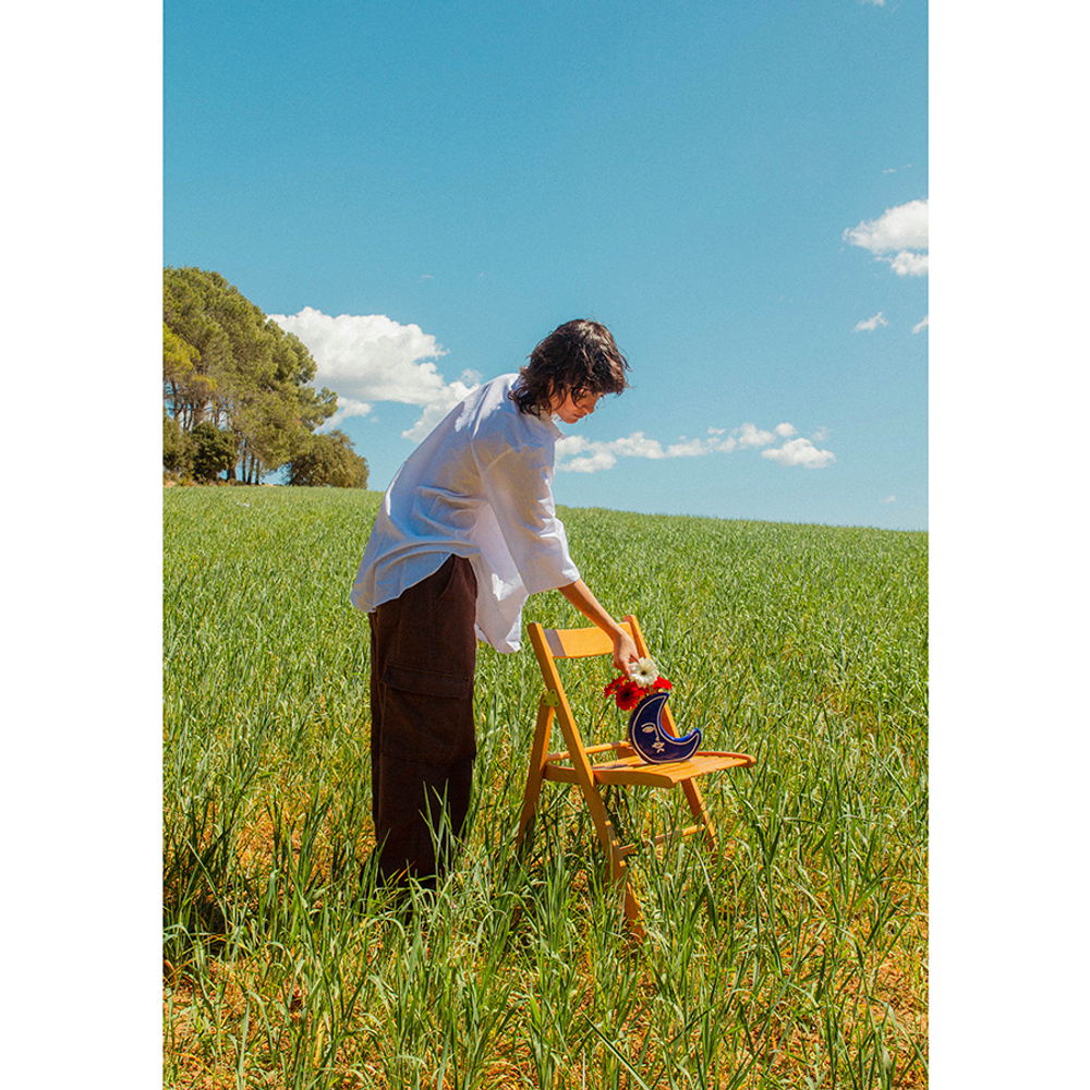 Ваза для цветов moon, 18 см, синяя