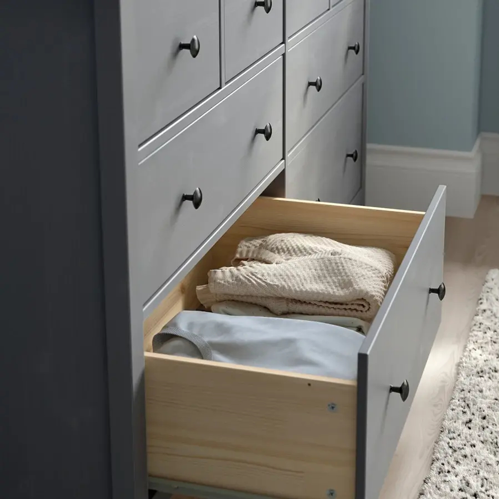 Комод - IKEA HEMNES/ХЕМНЭС ИКЕА, 96х50х160 см, серый