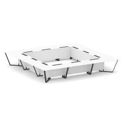 Steel Meet Стол переговорный квадратный KDK-PR.B.SP-24K Белый Бриллиант/Металл Антрацит 4800*4800*75