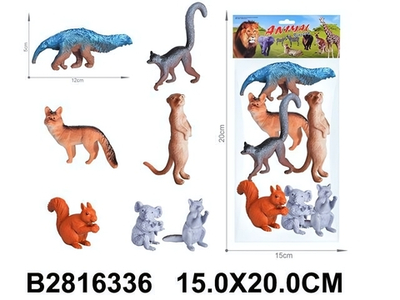 Набор диких животных 7шт, пакет DY618-5