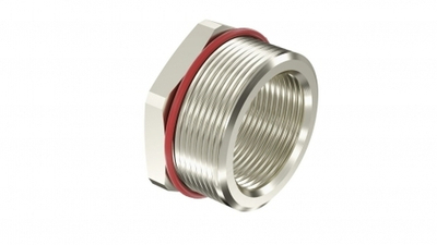 Взрывозащищенный Ex d e переходник. Тип А. "наруж.резьб" М50х1,5 - "внутр.резьб" M32х1,5. Никелированная латунь. IP66/67/68