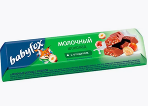 ШОКОЛАД BABYFOX МОЛОЧНЫЙ С ФУНДУКОМ 45ГР