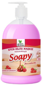 КРЕМ МЫЛО ЖИДКОЕ SOAPY МАЛИНА В КАРАМЕЛИ УВЛАЖНЯЮЩЕЕ С ДОЗАТОРОМ 1000МЛ GG8114
