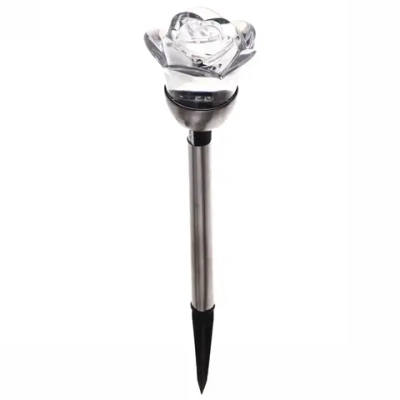 Фонарь садовый «Роза» 36*8см, 3 цвета, на солнечной батарее, металл