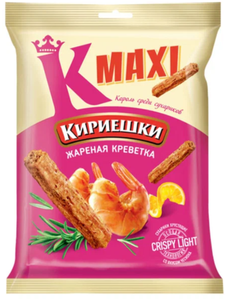 СУХАРИКИ КИРИЕШКИ МАКСИ ЖАРЕНАЯ КРЕВЕТКА 60ГР
