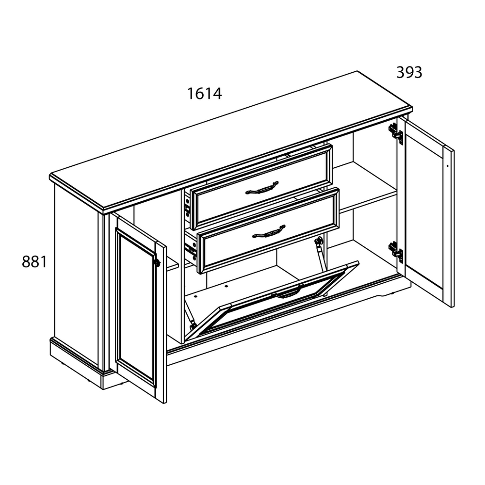 TOSCANA NEW, Тумба 3D2S-1. Цвет ПЕРСИДСКИЙ ЖЕМЧУГ/КАНЬОН