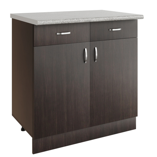 Стол разделочный 80 венге (2 ящика), столешница гранит пёстрый