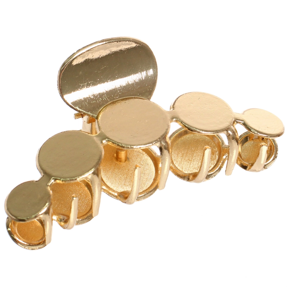 Заколка - краб для волос на блистере «PREMIUM», сефора, цвет серебро и золото, 6см