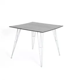 "Руссо" обеденный стол из HPL квадратный 90х90см, цвет светло-серый