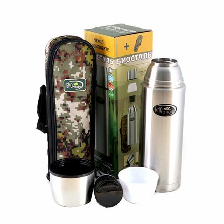 Термос &quot;Биосталь-ОХОТА&quot; с узкой горловиной, 1,0 л, в чехле/12/