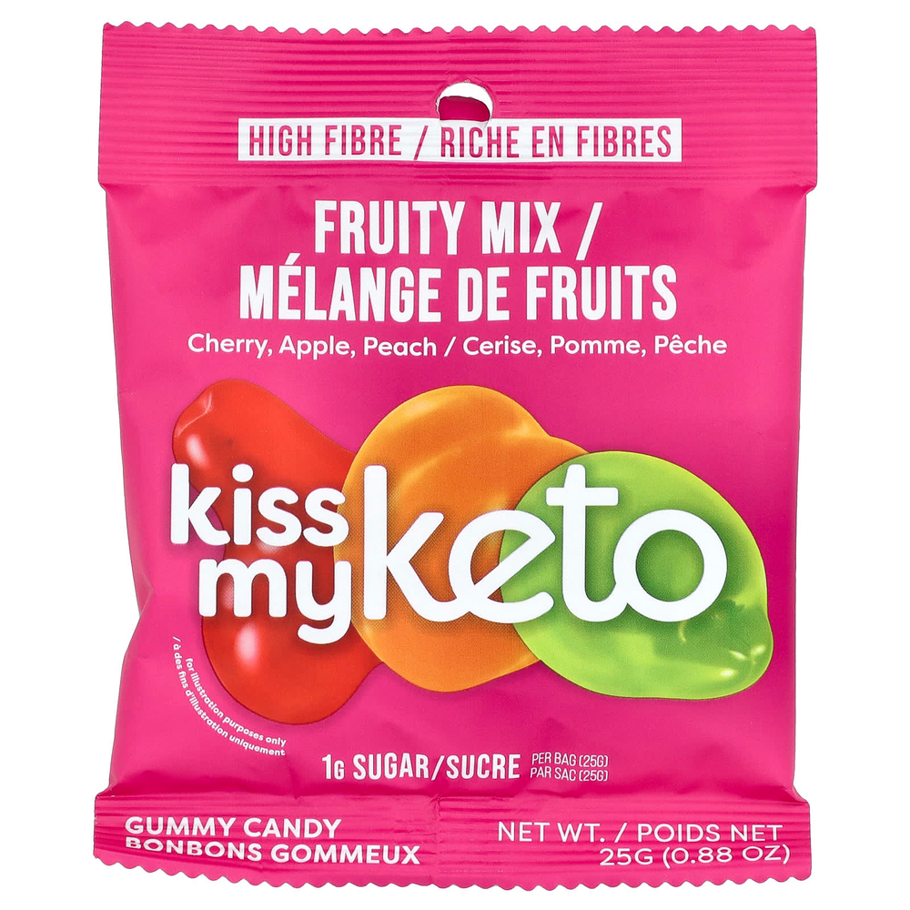 Kiss My Keto, жевательные конфеты, фруктовая смесь, 8 пакетиков по 25 г (0,88 унции)