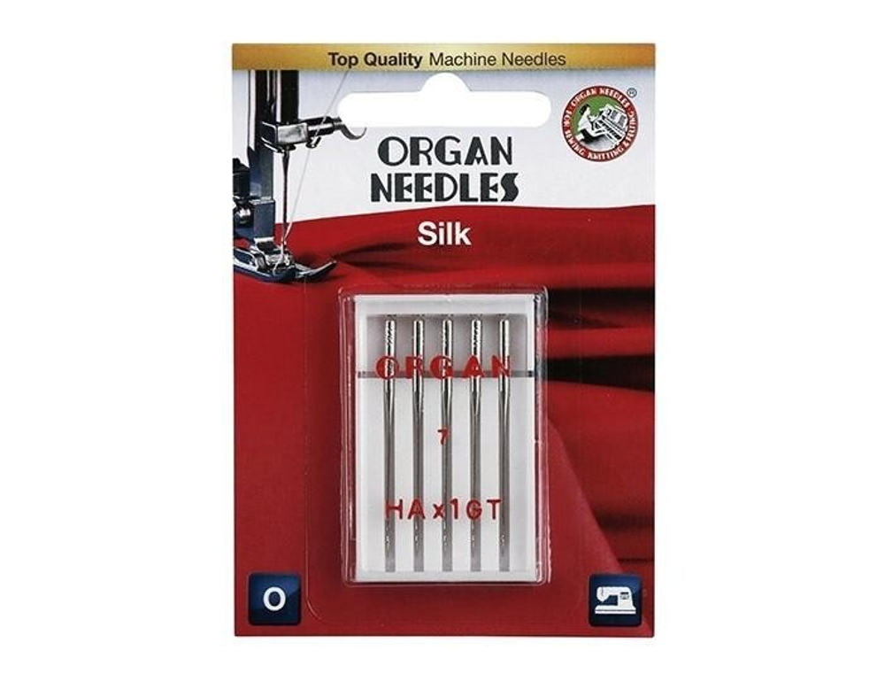 Иглы ORGAN, упаковка БЛИСТЕР SILK (5шт/уп) №55 для шелка, бархата и шифона