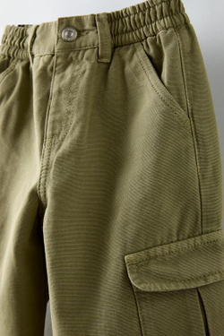ZARA БРЮКИ КАРГО ОБЪЕМНОГО КРОЯ, ХАКИ