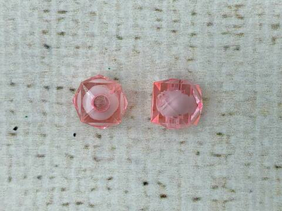 Бусины пришивные граненые акриловые, d 10 мм, розовый