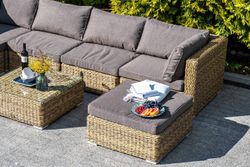 "Лунго" модуль диванный угловой с подушками, цвет соломенный (гиацинт)