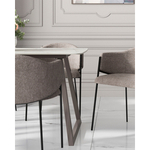 Стол обеденный Vermont 140*80 см керамика белая ножки серые